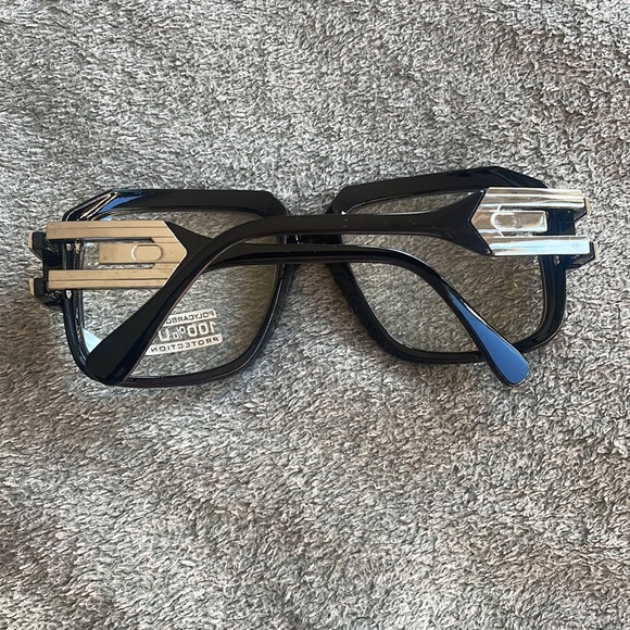 MEN’S GLOSSY BLACK & SILVER RETRO  GAZELLE GLASSES *NEW* - Picture 9 of 9